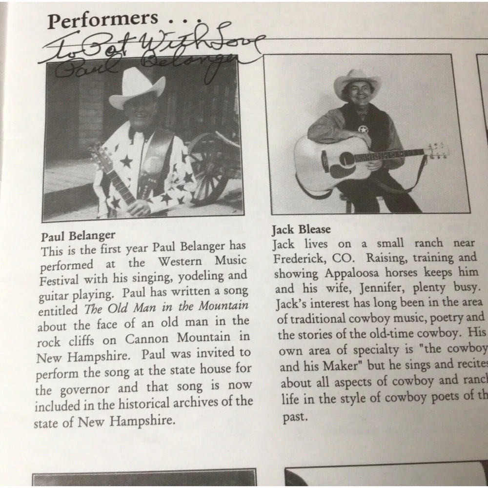 Signed x6 Vtg 7th Annual Western Music Festival 1995 Tucson Arizona Program 919A